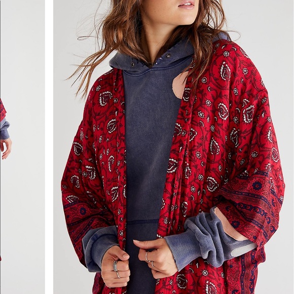 Free People Vineyard Border Print Kimono - Picture 3 of 4